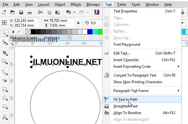 Cara Membuat Tulisan Melengkung di Corel Mengikuti Objek