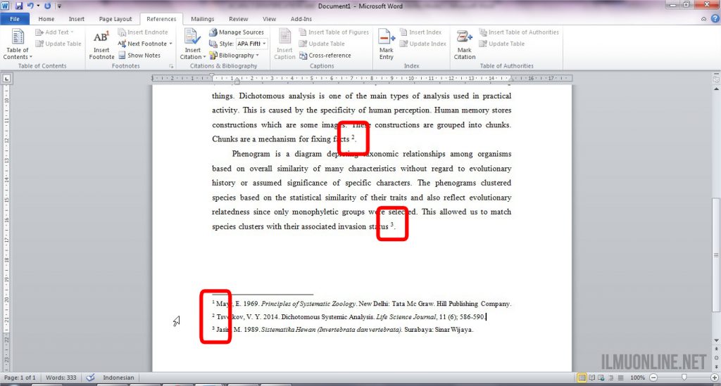 how to create a footnote in word 2010